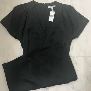 NWT Derek Lam 10 Crosby Black Mini-dress Satin-like Fully-lined Sz XS